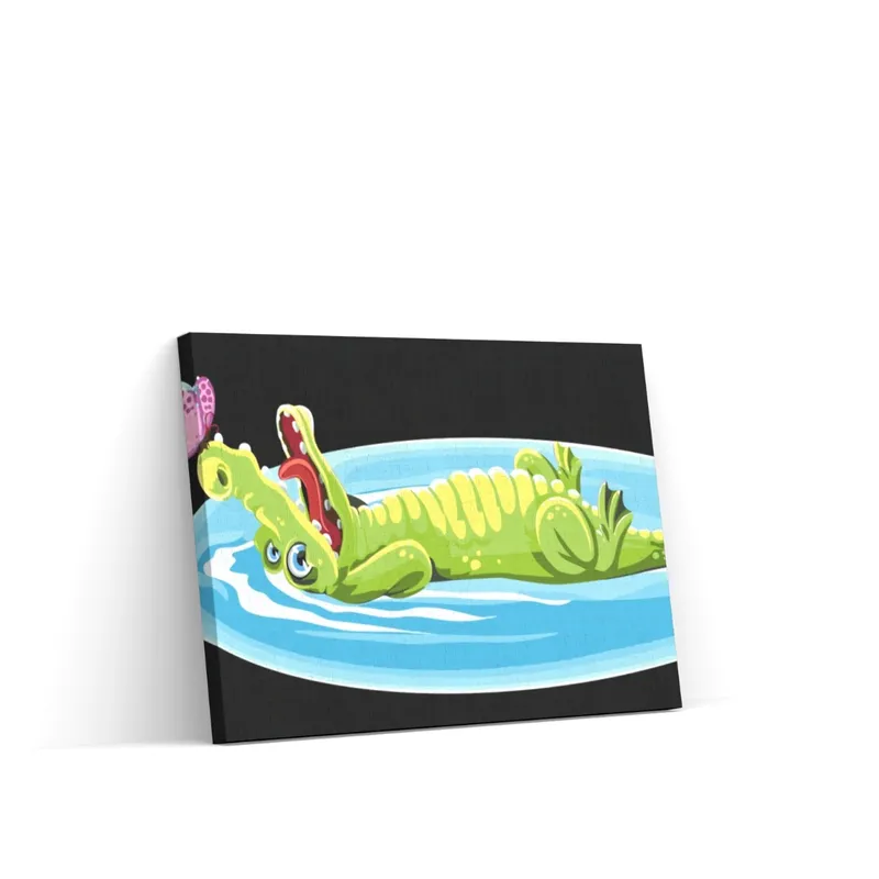 Envío Inmediato Pintar por Números – Cocodrilo con mariposa