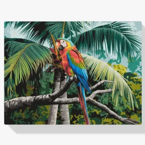 Pintar por Números – Colorido loro posado en una rama tropical V2 Edición Limitada