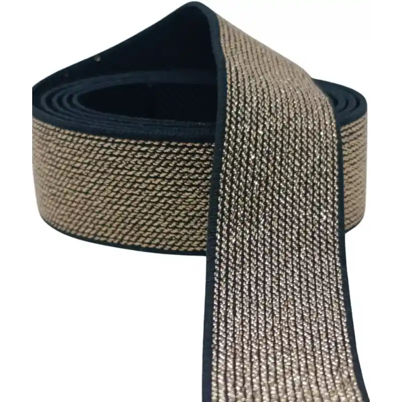 Cinta Elástica Oro/Negro 2,5cm Prym Certificado