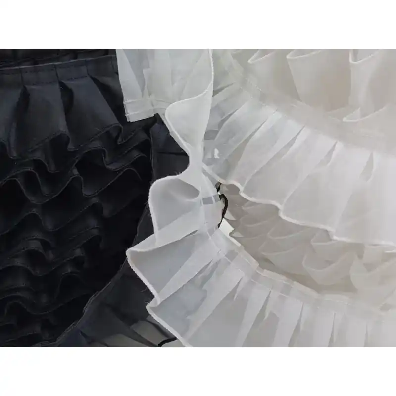 Volante Tablas Organza Rígida 5cm - Cinta de Volumen - Blanco Original