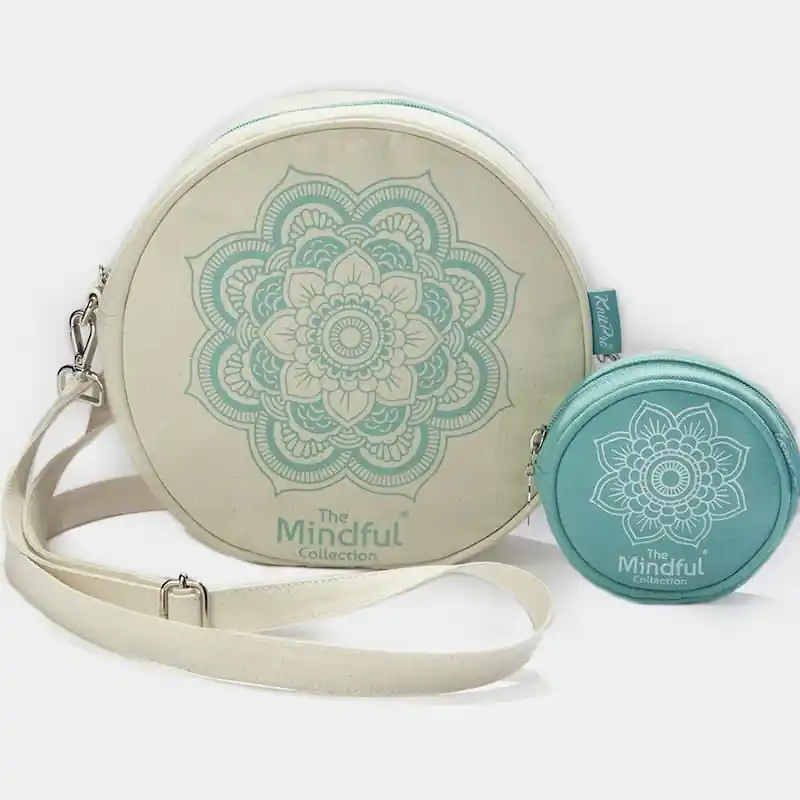 Set de 2 Bolsos Circulares KnitPro Mindful - Diseño Mandala para Labores Original