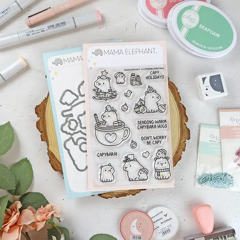 Solo Por Tiempo Limitado Set de sellos+troquel A Capybara Christmas de Mama Elephant