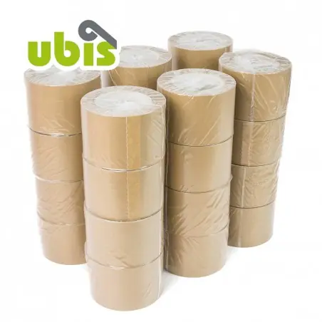 Precinto papel kraft eco reciclado 75mm x 50 mts UBIS - Caja 24 uds Promoción Exclusiva