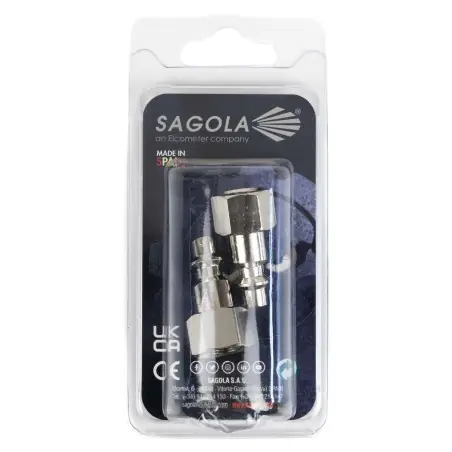 Venta Final Conector rápido aire comprimido bspp 1/4" us-mil hembra sagola 11020520 - 2 uds