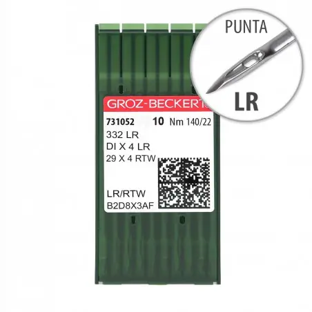 Venta Final Aguja Groz-Beckert 332 140/22 Punta LR - Pack 10 uds