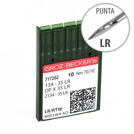 Aguja Groz-Beckert 134-35 70/10 Punta LR - Pack 10 uds Precio De Oferta
