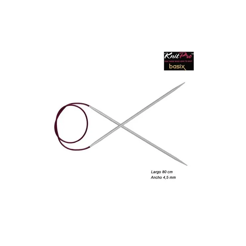 AGUJA CIRCULAR KNITPRO BASIX 45336 80cm4,50mm(Par) Pago Seguro