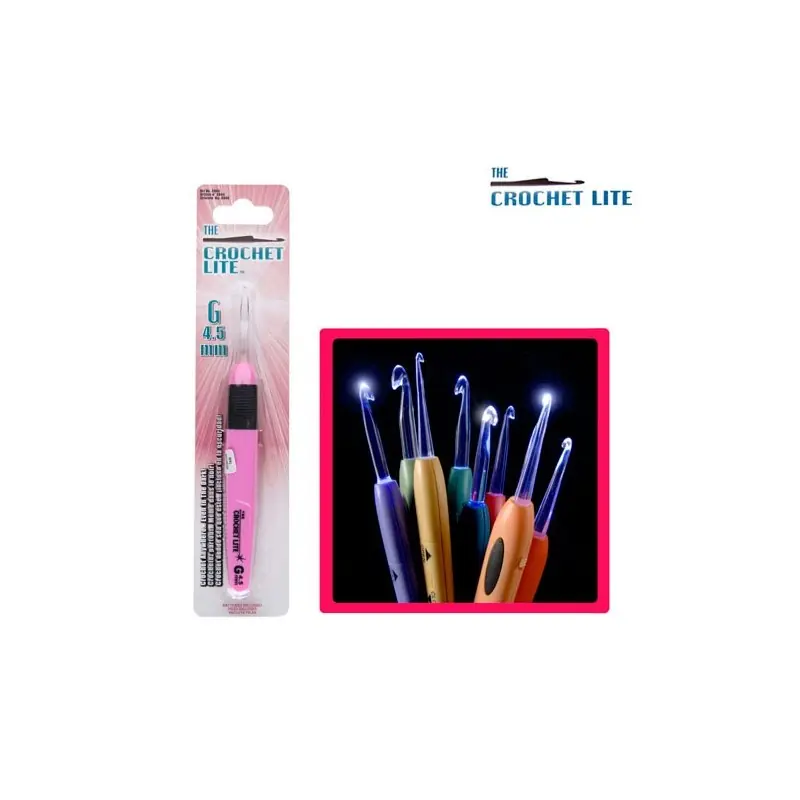 AGUJA GANCHILLO 3944 LUMINOSAS (Unidad) 4,5cm Oferta Especial