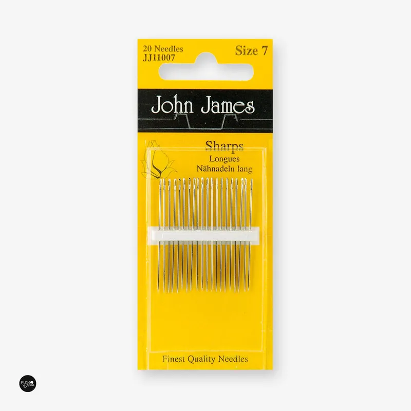 20 Pack de Agujas Largas No.7 para Coser a Mano - John James JJ11007: La Elección Perfecta para una Costura Eficiente Disponible Ahora