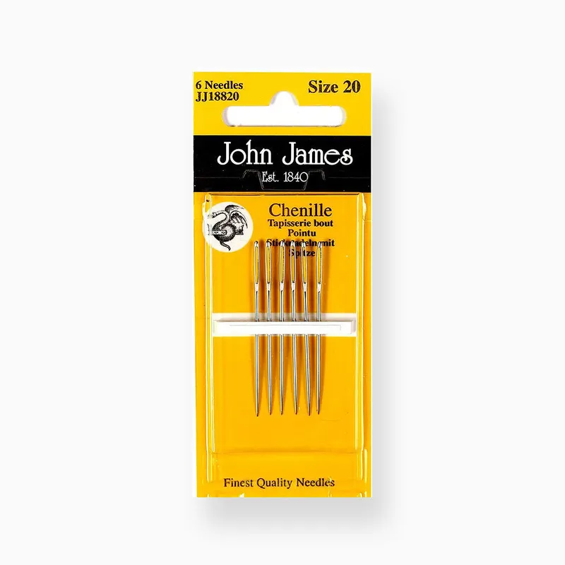Última Oportunidad Agujas de Chenilla Nr.20 - John James JJ18820: Herramientas Esenciales para el Bordado de Vuelo y Punto Satinado