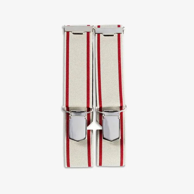 Tirantes "Estándar" de Prym: Estilo y Comodidad para Cualquier Ocasión - Gris plata con franja borde burdeos Hecho A Mano