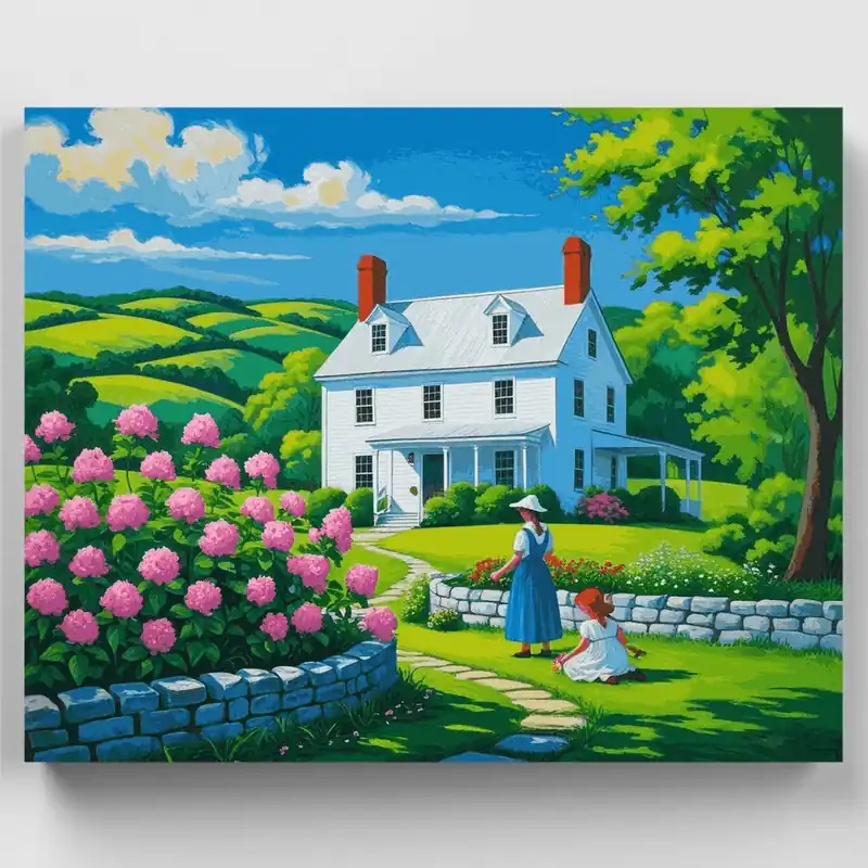 Oferta Limitada Flores de Granja Campestre - Kit de pintar por números - Lienzo Enrollado / 24 Colores