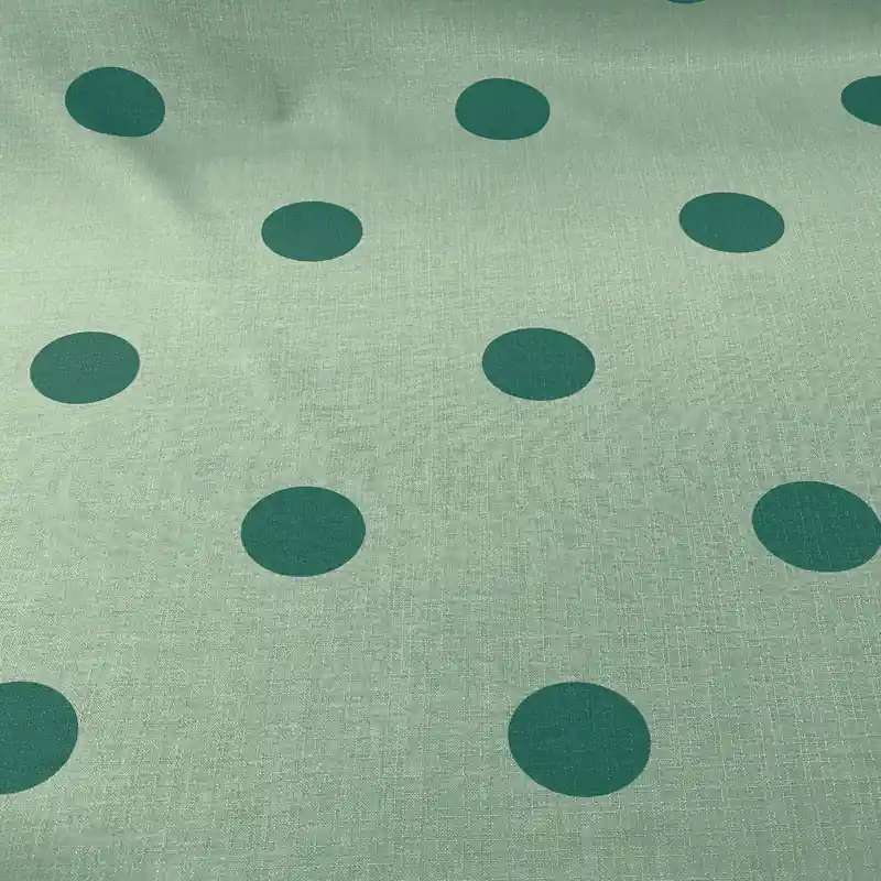 Edición Limitada Tela de Lino Bicolor Verde Seco con Lunares (Ancho 1.50m)