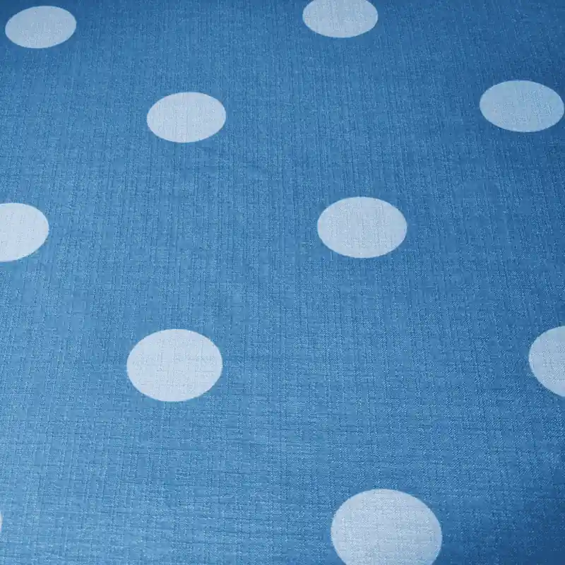 Más Vendido Tela de Lino Bicolor Azul Azafata con Lunares Celeste (Ancho 1.50m)