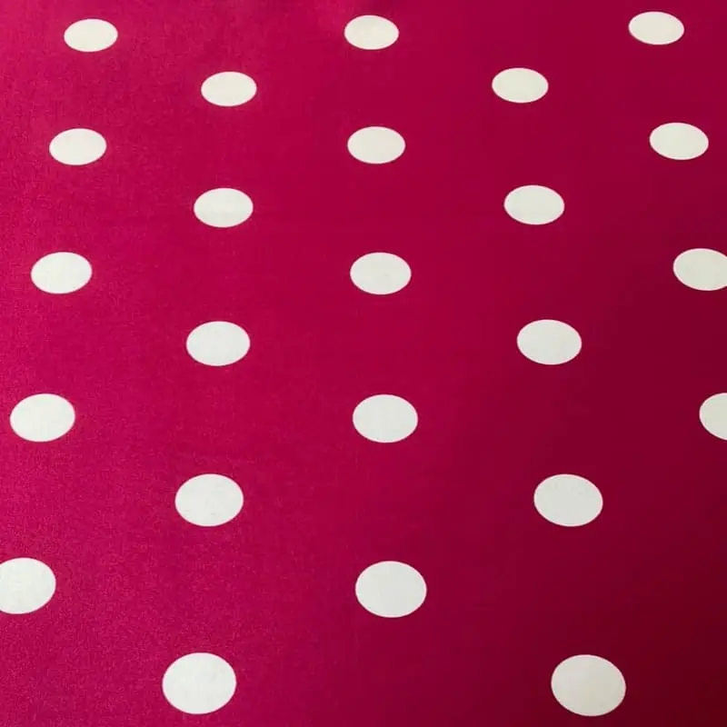 Certificado Tela de Stretch Rosa Fucsia Lunar Blanco de 3 cm (ancho de la tela 1,50M)