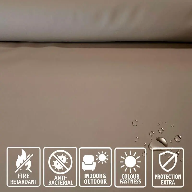 Tela de Polipiel Exterior Ignífuga y Antibacteriana Taupe (ancho 1,40M) Devolución Gratuita