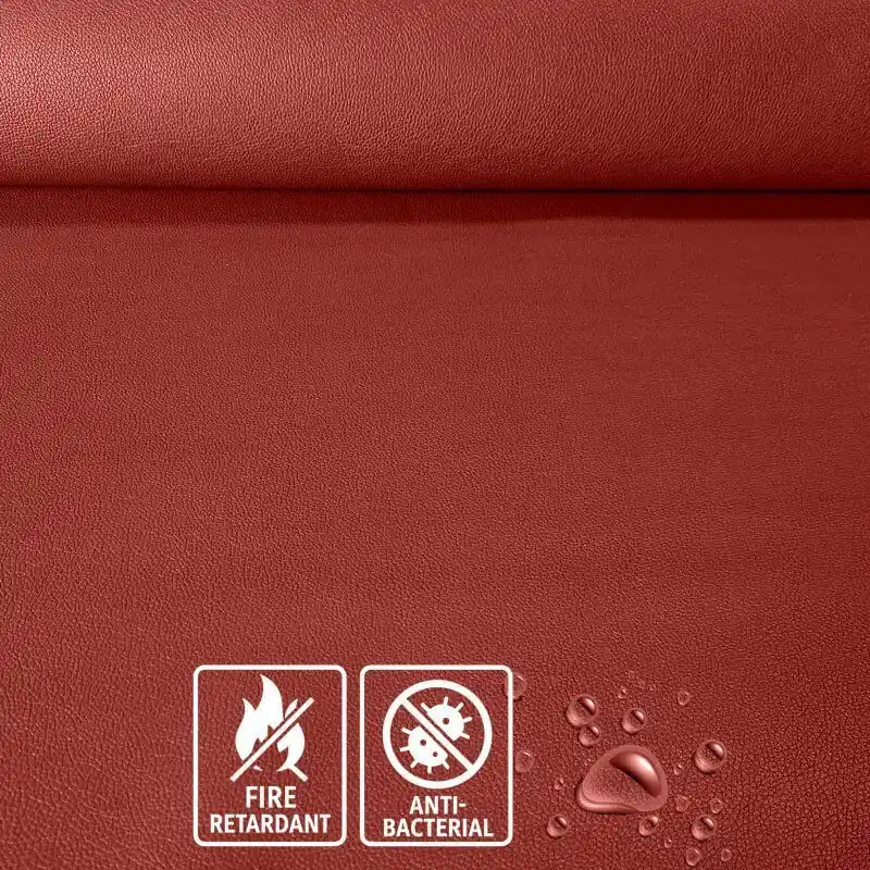 Tela de Polipiel Ignífuga y Antibacteriana Burdeos (ancho 1,40M) Oferta