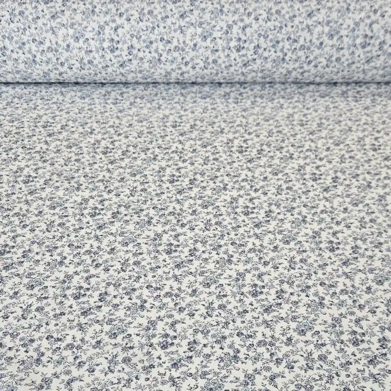 Tela de Viella Blanca Flores Liberty Azafata (ancho 1,50M) Precio Bajo