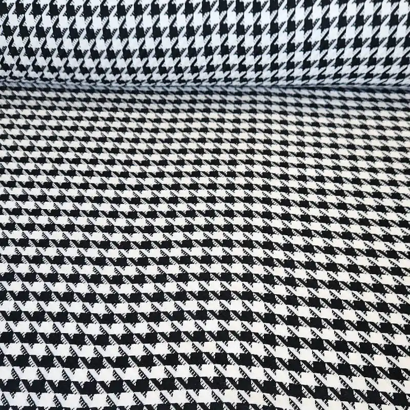 Gran Oferta Tela de Blanca de Pata de Gallo Negra Mediana (ancho 1,45M)