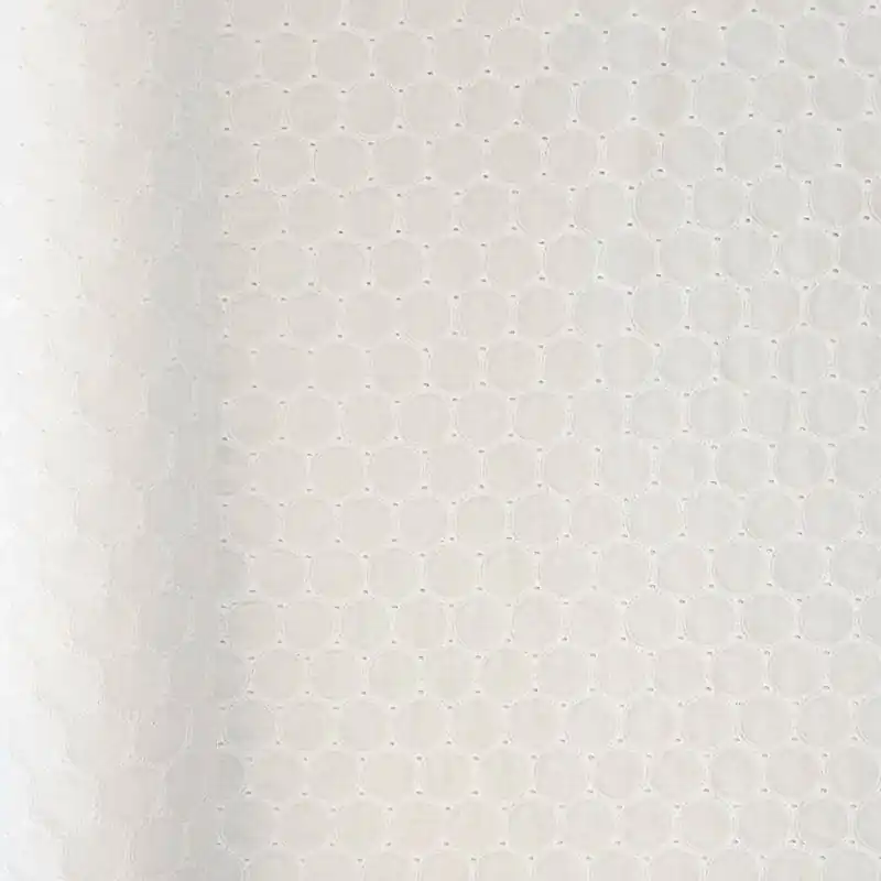 Premium Tela de Popelín Algodón Blanco Óptico Perforada y Bordada Aura (ancho 1,45M)