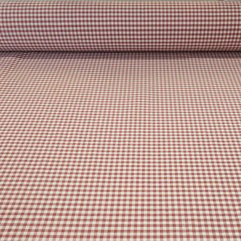 Mayoreo Tela de Lona Cruda Tejida Vichy Maquillaje Pequeño (ancho 2,80M)