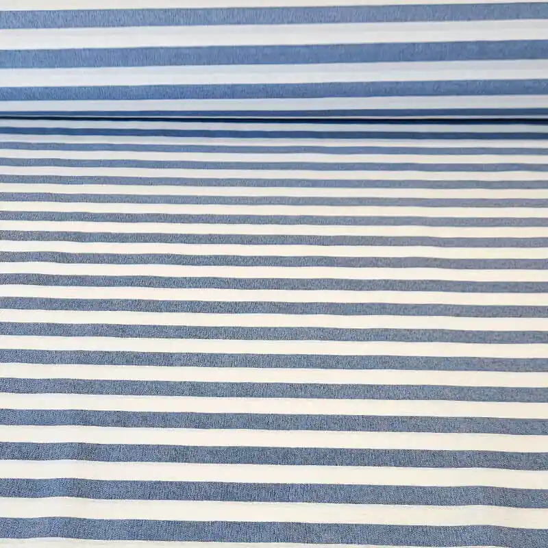 Tela de Lona Cruda Tejida Raya Vichy Azul Tejano Medio (ancho 2,80M) Favorito De Clientes