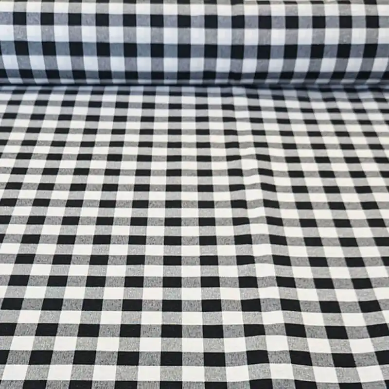 Tela de Lona Cruda Tejida Vichy Negro Medio (ancho 2,80M) Mayoreo