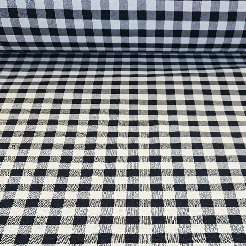 Oferta Especial Tela de Lona Cruda Tejida Vichy Marino Medio (ancho 2,80M)