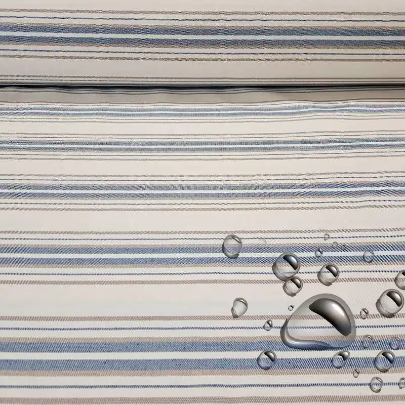 Tela de Lona Cruda Tejida Rayas Múltiples Azules y Beige para Toldos (ancho 3,20M) Ordena Ya