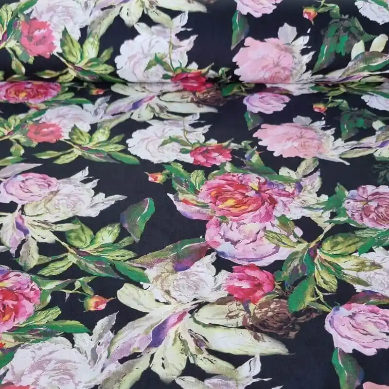 Tela de Popelín Algodón Negra Cretona (ancho 1,50M) De Moda