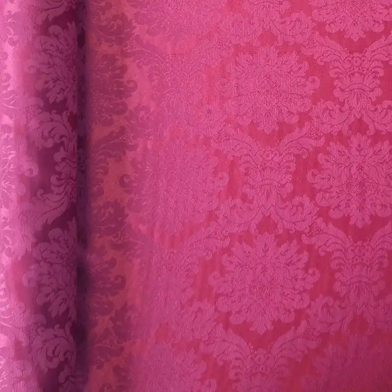 Envío Internacional Tela de Damasco Jacquard Brocada Burdeos Reversible (ancho 2,80M)