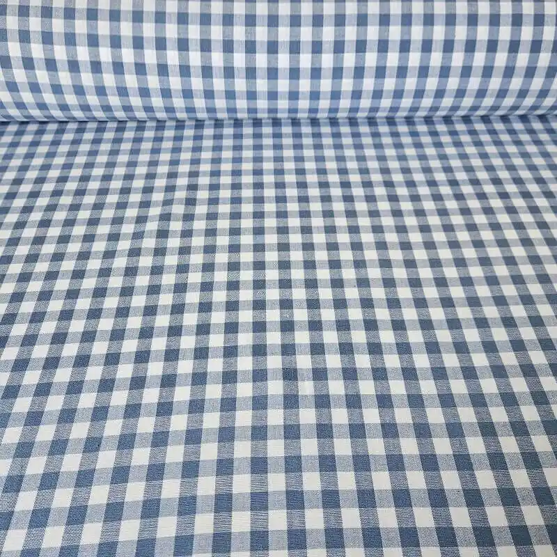 Tela de Cuadros Vichy Azul Jeans 100% Algodón (ancho 1,40M) Envío Exprés