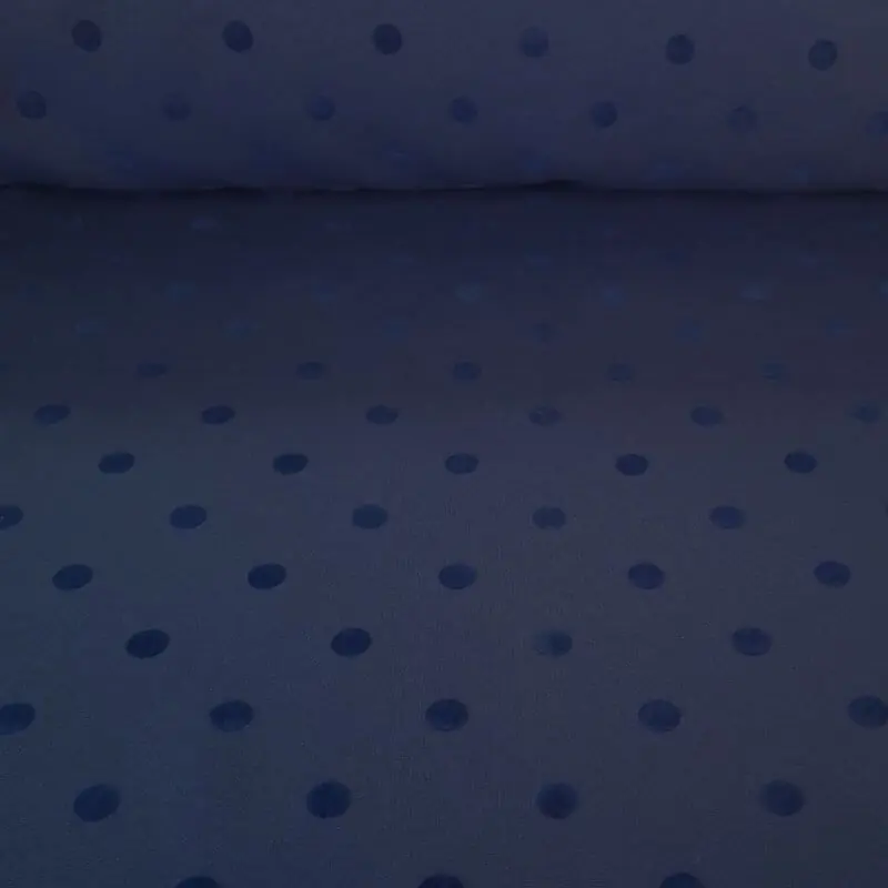 De Moda Tela de Stretch Azulina Lunar Monocolor 1cm Flocado Terciopelo (ancho 1,50M)