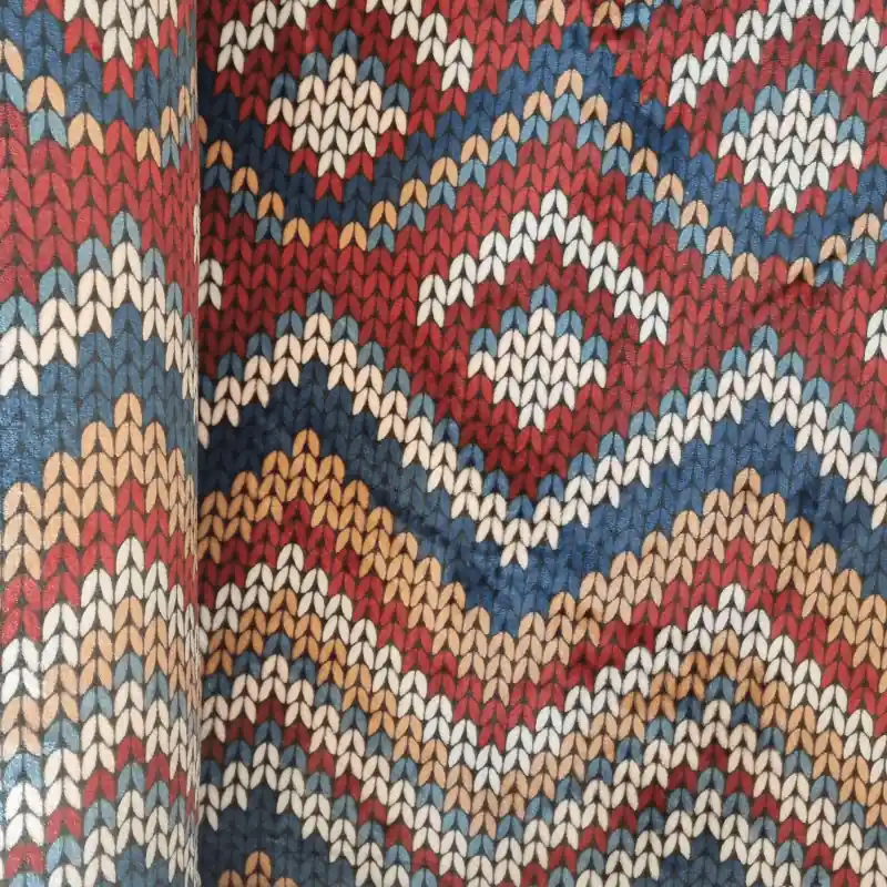 Máxima Calidad Tela de Coralina Diseño Punto Tricot Multicolor (ancho 1,55M)
