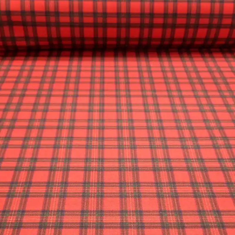 Tela de Batista de Algodón Roja de Cuadros Navideñas (ancho 1,40M) Mejor Calidad