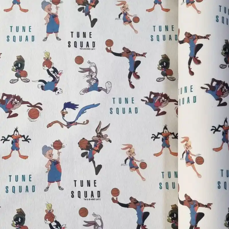 Tela de Mantelería Resinada Antimanchas Tune Squad (ancho 1,40M) Artesanal