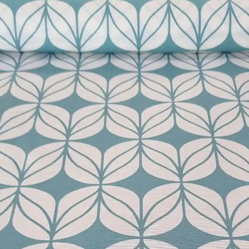 Tela de Mantelería Resinada Antimanchas Azulejos Verde Agua (ancho 1,40M) Profesional