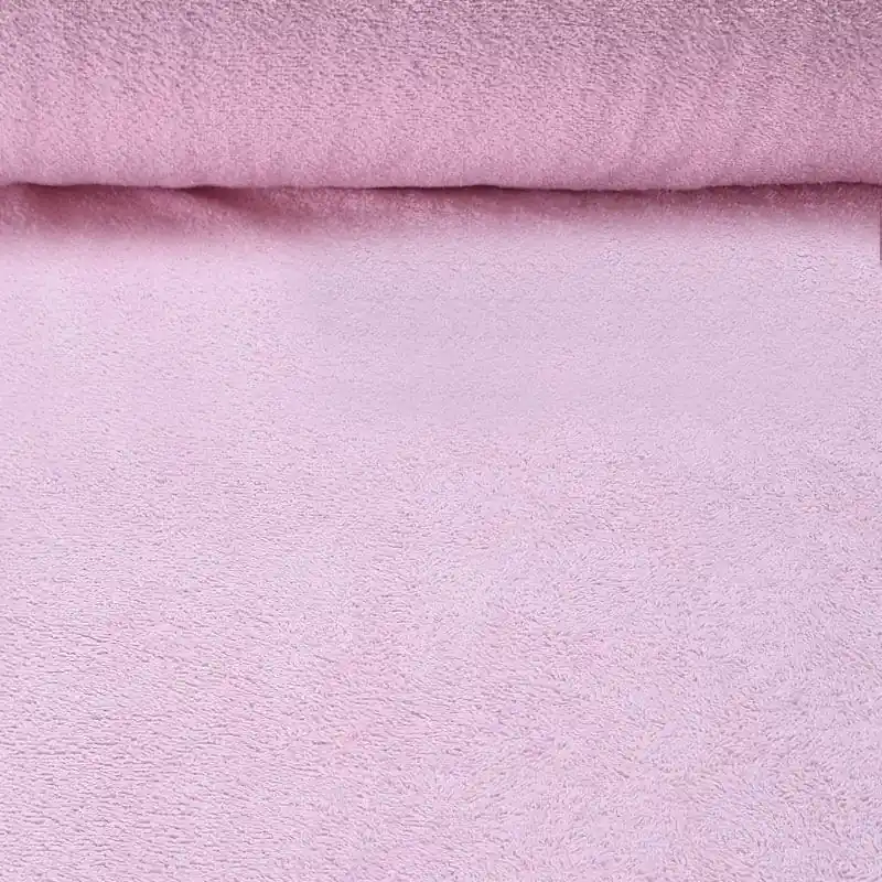 Oferta Tela de Rizo de Toalla Algodón Rosa Bebé (ancho 1,60M)
