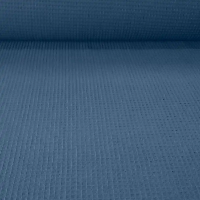 Tela de Piqué Waffle Azul Índigo (ancho 1,50M) Mejor Calidad