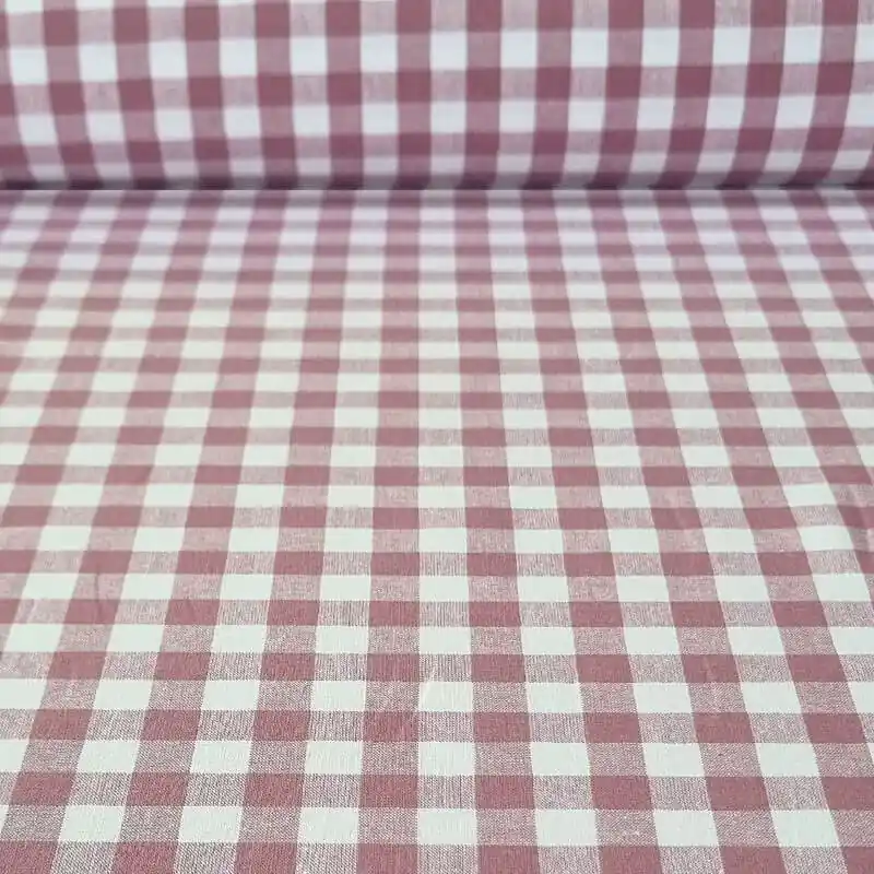 Tela de Cuadros Vichy Maquillaje 100% Algodón (ancho 1,50M) Artesanal