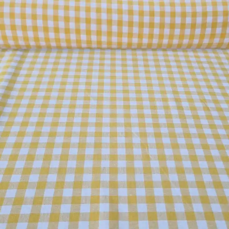 Tela de Cuadros Vichy Amarillo 100% Algodón (ancho 1,50M) Precio Rebajado