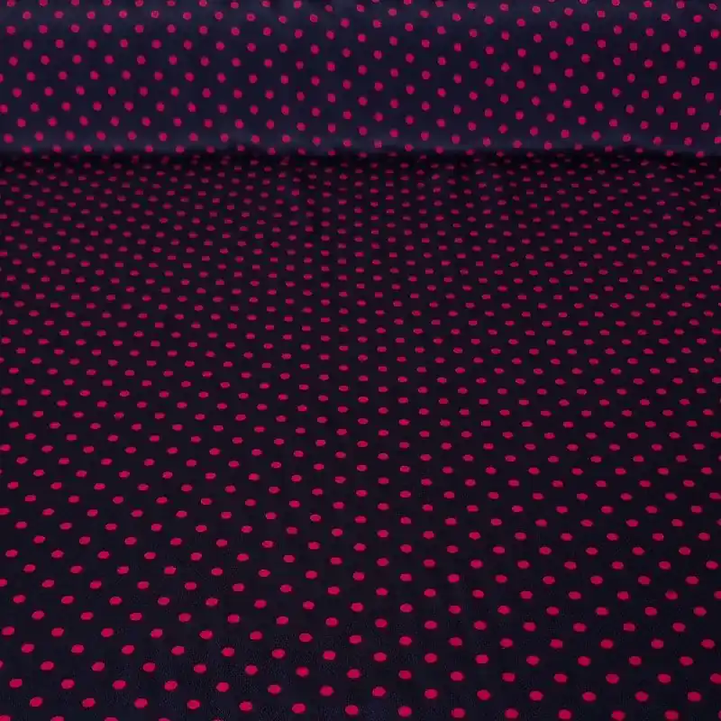 Tela Koshibo Negra con Lunares Rojos 4mm (ancho 1,50M) Nuevo Modelo