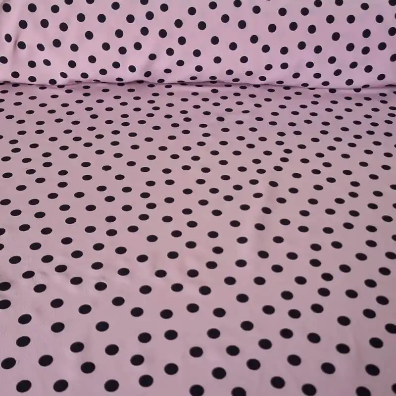 Alta Calidad Tela Koshibo Nude con Lunares Negros 1cm (ancho 1,50M)