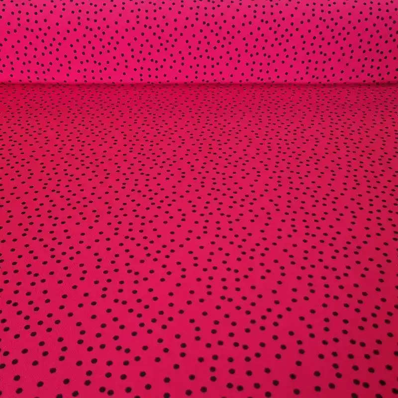 Descuento Tela Koshibo Roja con Lunares Negros 4mm (ancho 1,50M)