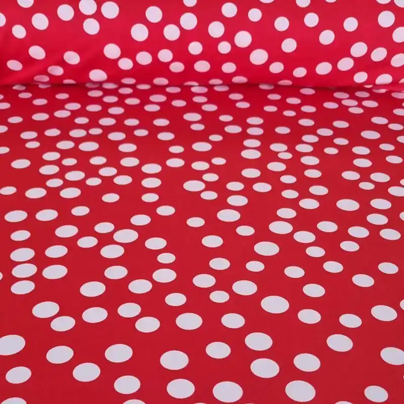 Original Tela de Punto Roja Lunar Grande Blanco 2/1,5cm (ancho 1,45M)