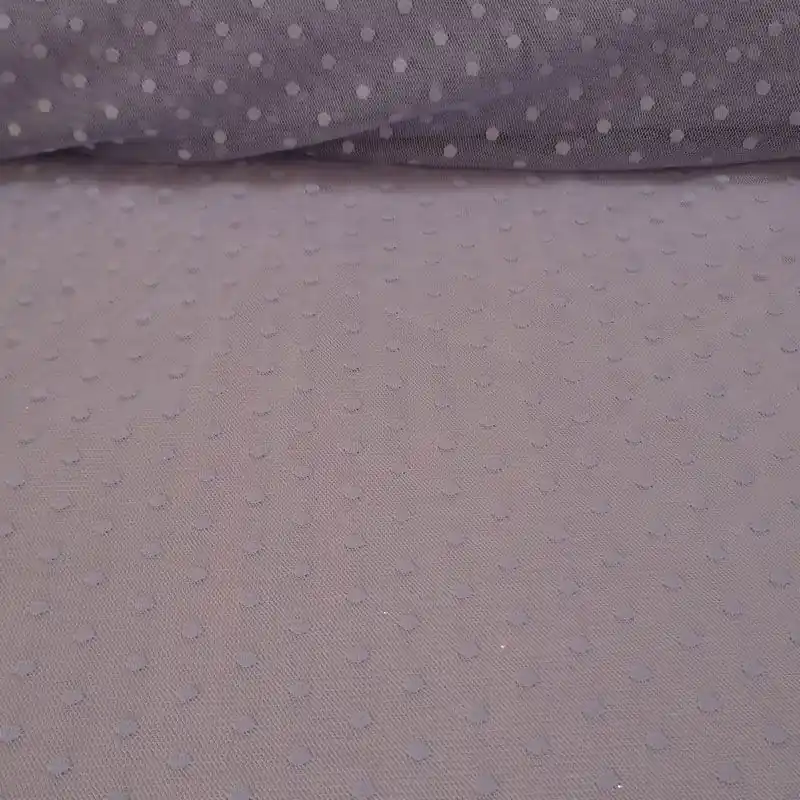 Última Oportunidad Tela de Tul Plumeti Grande Gris Perla (ancho 1,45M)