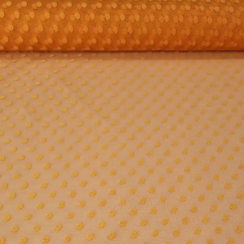 Precio Rebajado Tela de Tul Plumeti Grande Mostaza (ancho 1,45M)