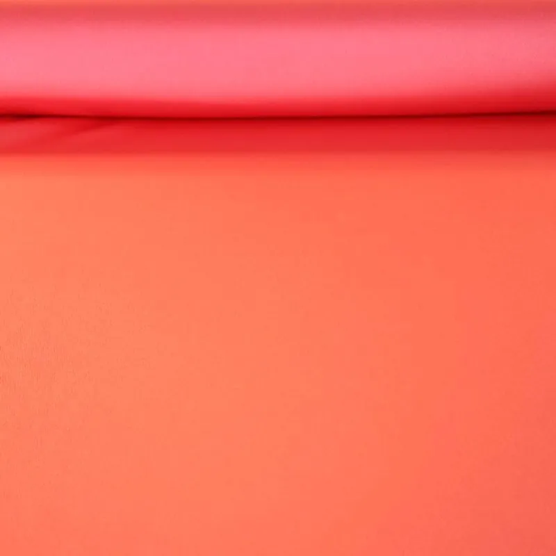 Moderno Tela de Raso Poliéster 100% Brillo y Mate Coral (ancho 1,47M)