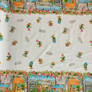 Tela de Algodón para Mantelería Blanco Roto Floristería Efecto Espejo (ancho 1,50M) Mejor Calidad