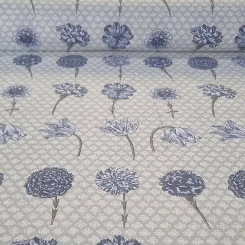 Oferta Especial Tela de Viella Verde Pistacho Claveles 100% algodón (ancho 1,50M)